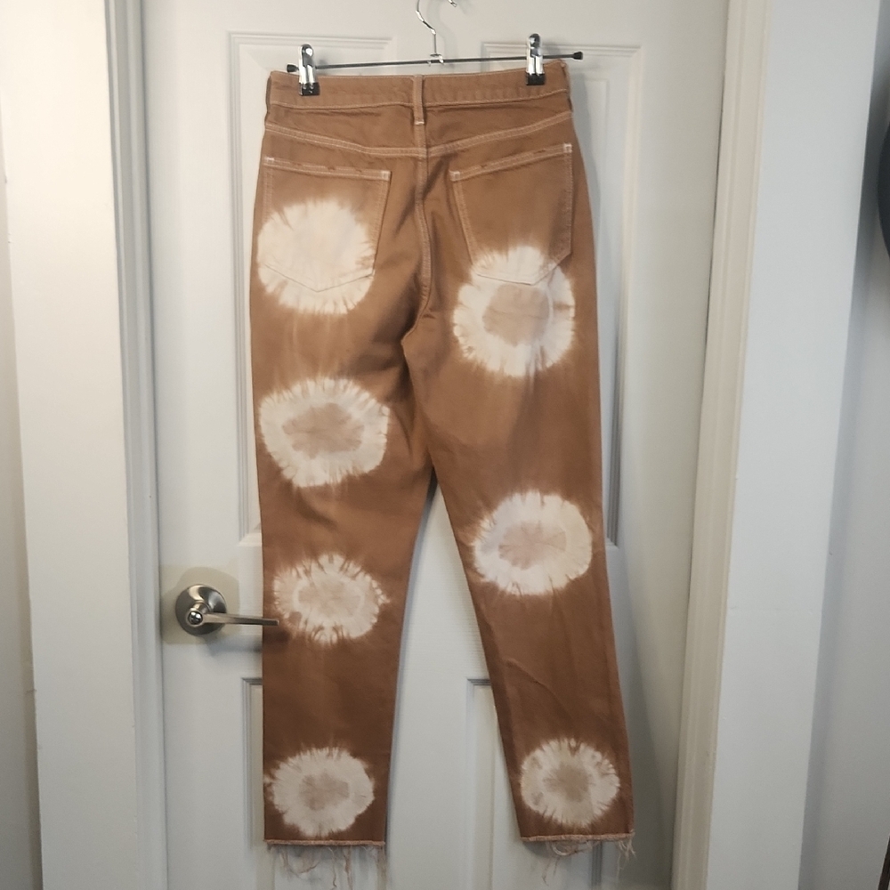 PacSun Straight Leg Brown and White Tie Dye Jeans - Picture 6 of 8
